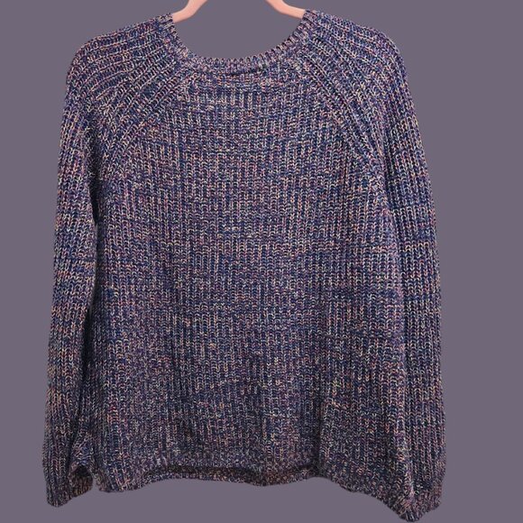 Purple Knitted Plus Size Women Sweater - Picture 4 of 5